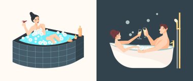 İnsanlar küvette oturuyor.