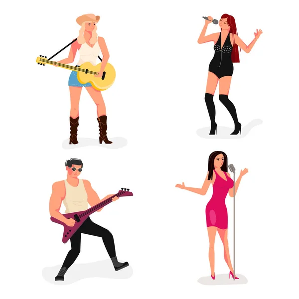 Male and female singers — Stock Vector