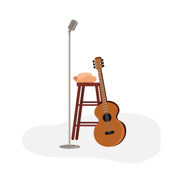 Country or Folk music symbols — Stock Vector