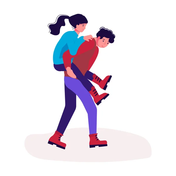 Senderismo personas trekking — Vector de stock