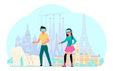 Sanal gerçeklik yolculuğundaki insanlar