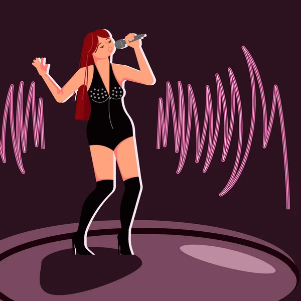 Pop música artista femenina — Vector de stock