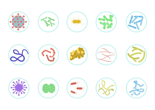 Set van microben en virussen — Stockvector