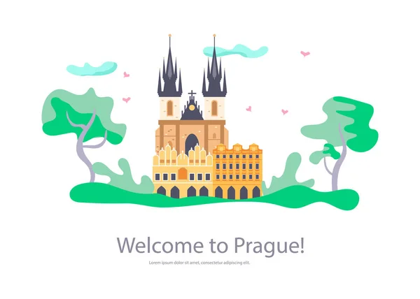 プラハの聖ヴィート大聖堂 — ストックベクタ