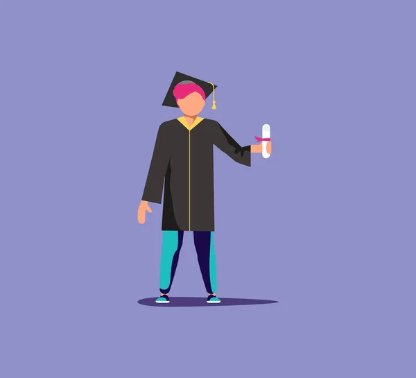 Graduated man in academic dress — Stock Vector