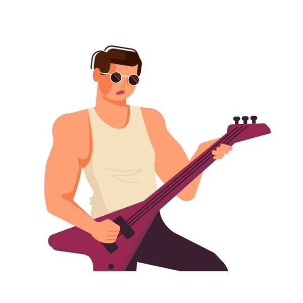 Chanteur rock masculin — Image vectorielle