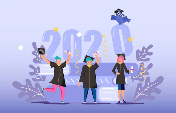 Concepto graduado 2020 año — Vector de stock