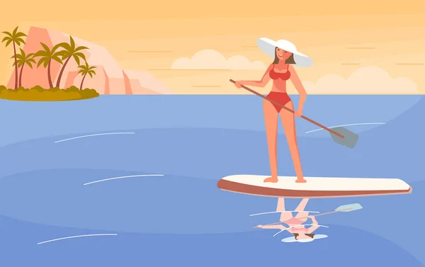 Stand Up Paddle Surf concept — Vettoriale Stock