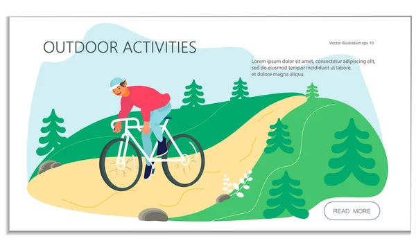 Letní venkovní aktivity cyklistika — Stockový vektor