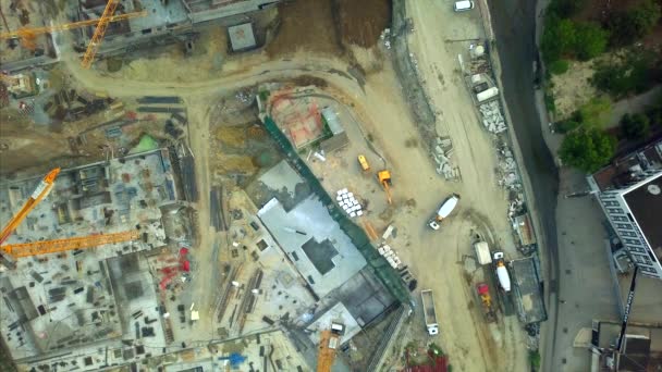 Vista aerea aerea aerea di un cantiere — Video Stock