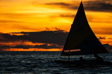 Güneş batımında yelken balığı
