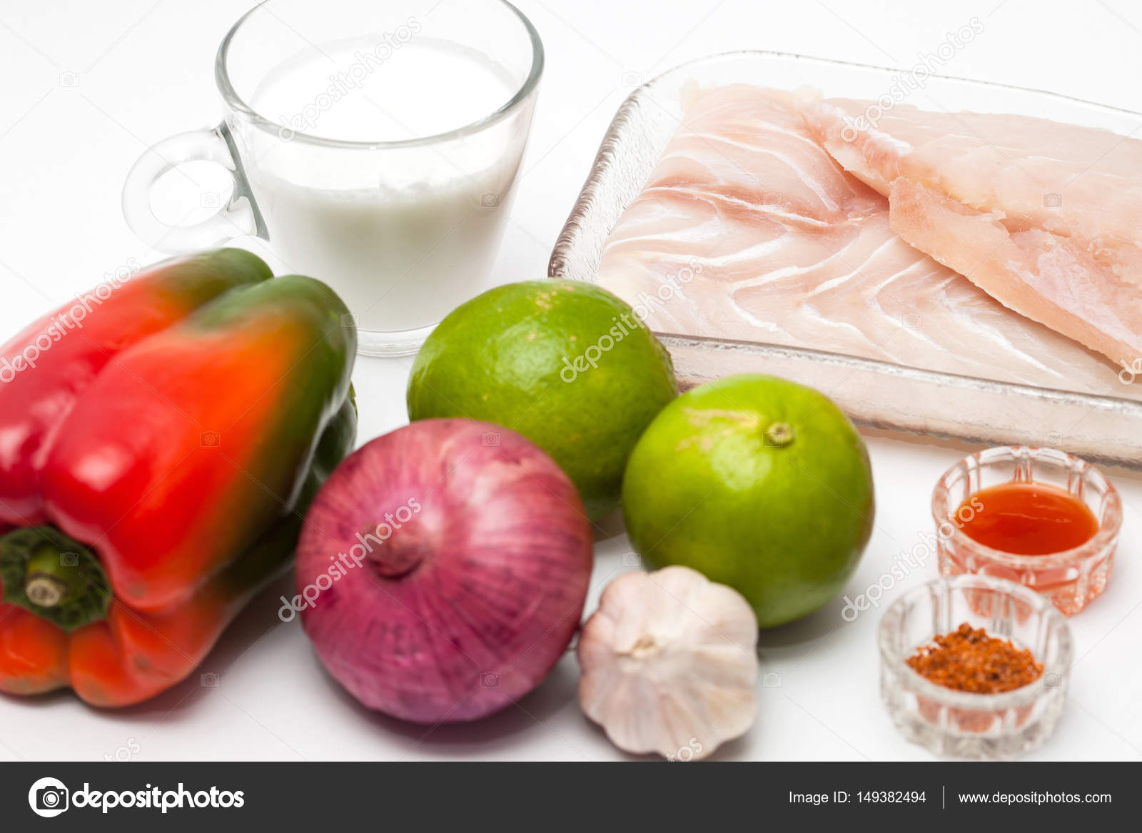 Ingredientes Del Ceviche Fotos: ceviche de pescado peruano | Ingredientes para preparar blanco
