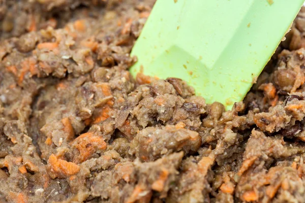 Mashed lentils mix untuk menyiapkan burger lentils — Stok Foto