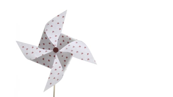Hearts paper pinwheel — Stock Video