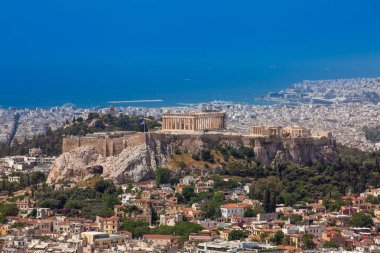 Atina şehri Lycabettus Dağı 'ndan Kretase Kireçtaşı Tepesi' ni gördü