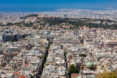 Atina şehri Lycabettus Dağı 'ndan Kretase Kireçtaşı Tepesi' ni gördü