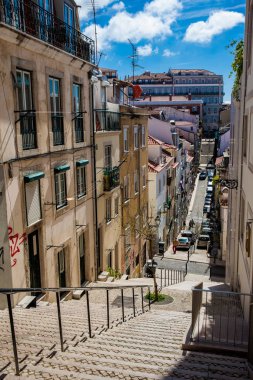 Lizbon şehir merkezindeki sarp sokaklar