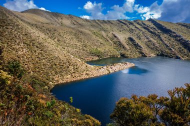Kolombiya And Dağları 'nın güzel manzarası Cundinamarca Bölümü' ndeki Paramo tipi bitkileri gösteriyor.