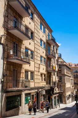 Beautiful streets and architecture of the antique buildings of the old city in Salamanca