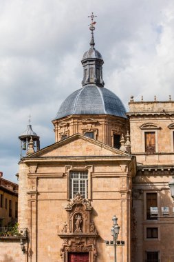Facade of the historical Anaya Palace built in 1760 at Salamanca in Spain and currently the headquarters of the faculty of philology of the University of Salamanca