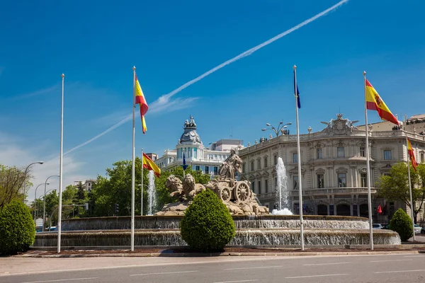 Περίφημη Μνημειακή Σιντριβάνι Cibeles Βρίσκεται Στην Πλατεία Ίδιο Όνομα Χτίστηκε — Φωτογραφία Αρχείου