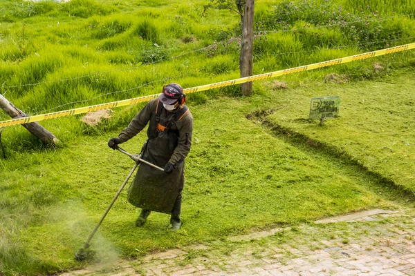 Calera Colombia Mayo 2020 Hombre Que Usa Equipo Protección Personal —  Fotos de Stock