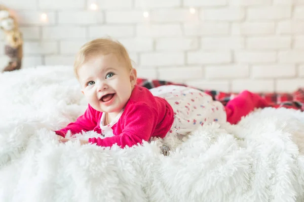 Natale Bambina Belle Luci — Foto Stock