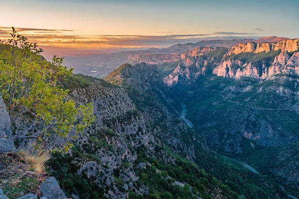 Verdon desfiladeiros ao pôr-do-sol — Fotografia de Stock