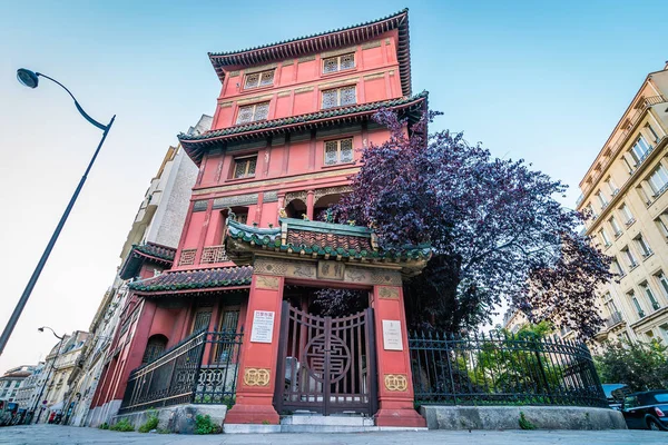 Pagode Chinoise Rouge Paris Dans Huitième Arrondissement — Photo