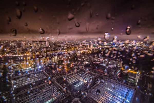 Paris Cidade Luzes Noite Quando Está Chovendo — Fotografia de Stock