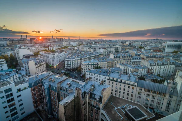 Vista Aérea Del Distrito Paris Atardecer Verano — Foto de Stock