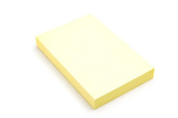 Κίτρινα κολλώδη σημείωση σε μεμονωμένο λευκό φόντο — Φωτογραφία Αρχείου