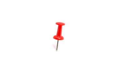 PIN ve izole beyaz zemin üzerine kırmızı renk itme