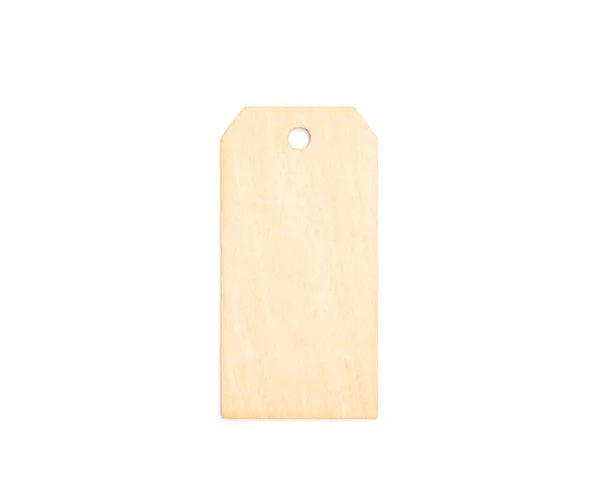Placa de madeira pequena isolada no fundo branco — Fotografia de Stock