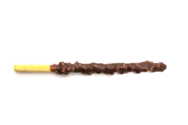 Chokolade fyldte kiks Sticks på hvid baggrund - Stock-foto