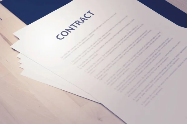 Contractuele documenten: businessconcept — Stockfoto