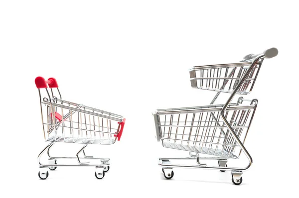 Shopping cart on white background : economy concept — Stock Photo, Image
