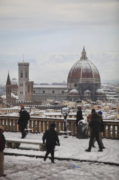 İtalya, Floransa kar ile. — Stok fotoğraf