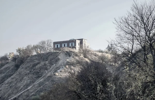 Topuğa yakın ağaçlar ve modern zengin evler.