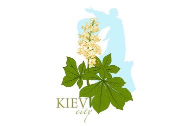 Kiev şehri. Ukrayna. Kiev kestane ve Lybid.