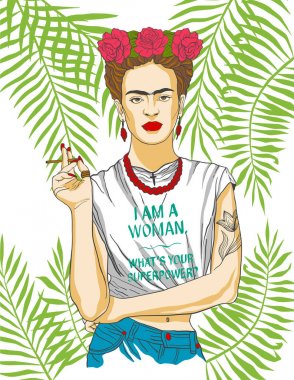 Magdalena Carmen Frida Kahlo y Calderon (6 Temmuz 1907 13 Temmuz 1954), genellikle Frida Kahlo bilinen bir Meksikalı ressam oldu. Diego Rivera, aynı zamanda tanınmış bir ressam evli olduğunu. Vektör illustrati