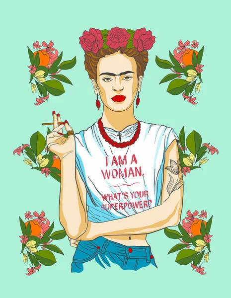 Magdalena Carmen Frida Kahlo Calderon Temmuz 1907 Temmuz 1954 Genellikle — Stok Vektör