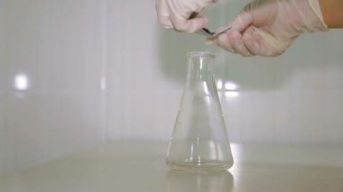 Toprak sonda. Kaba örnek bir test tüpü içinde uyur