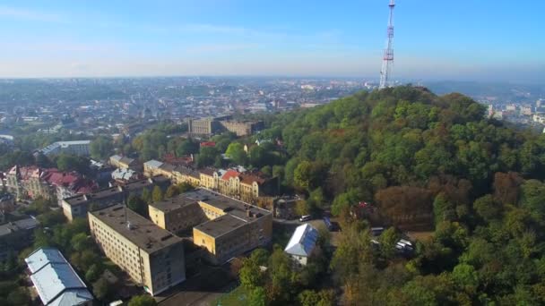 Antenne alte Stadt lviv, Ukraine. Europäische Stadt. ukrainisch, lwiw 18.08.2016 — Stockvideo