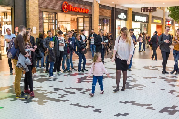 Ukrainian, Lviv - Mai 2017: Shop center FORUM. Arese shopping center, the biggest shopping center in Ukrainian Stock Image