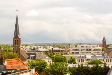 Mimarisi ve eski şehrin sokaklarında. Zandvoort hava Manzaralı