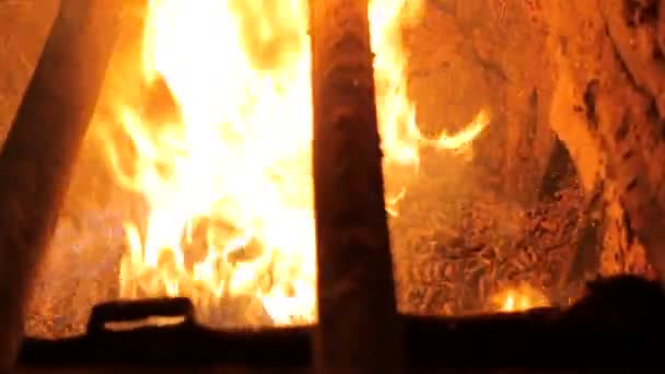 Alternative fuel. Pallets are burnt in an industrial boiler. Modern wood burning boiler. — Stock Footage Alternative fuel. Pallets are burnt in an industrial boiler. Modern wood burning boiler. Stock Footage