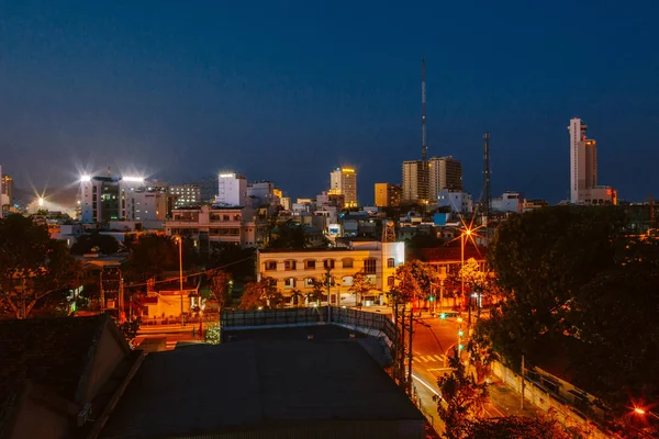 Vista Panorámica Noche Nha Trang — Foto de Stock