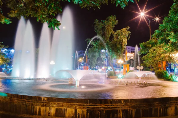 Nha Trang, Vietnam, May 26, 2015 Park with a fountain in the center of Nha Trang
