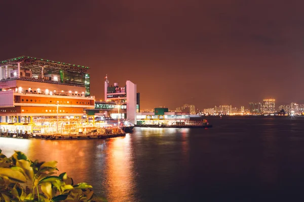 China Hong Kong 2016 Diciembre Muelle Nocturno — Foto de Stock